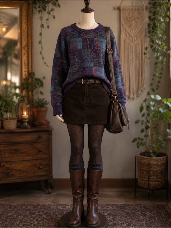 Tops - Whimsigoth - Real Vintage Oversized Knit Sweater | Size Large